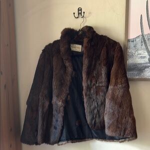 Vintage Morris Cohen Furrier Brown Mink Fur Poncho/Cape/Stole